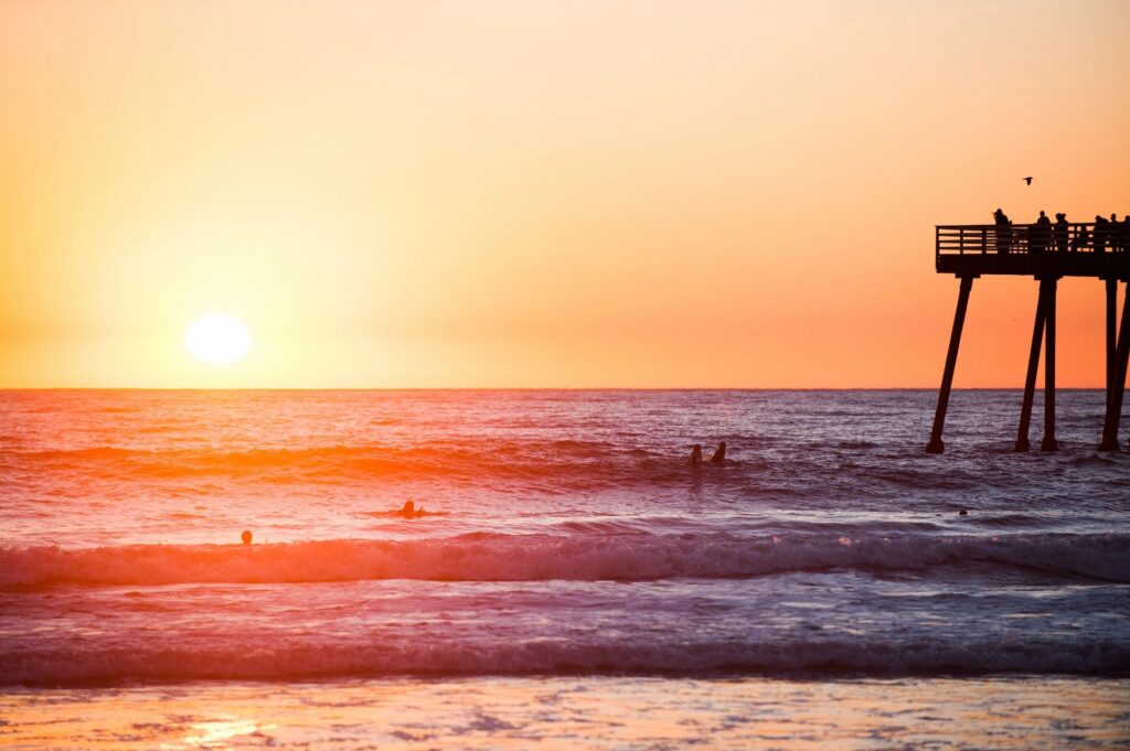 horizon sunrise on the beach